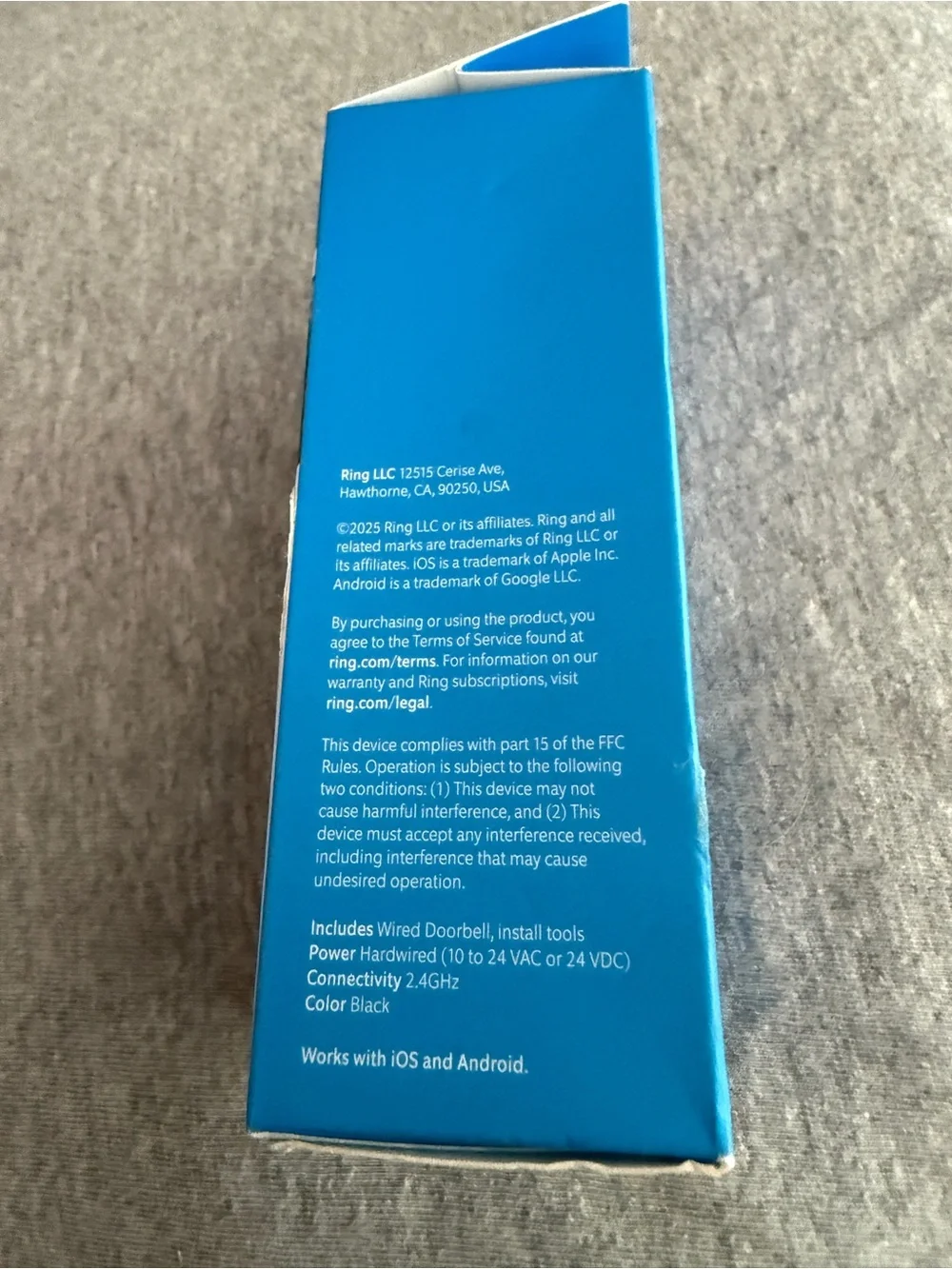 Ring Video Doorbell in Black with Blue Accent
